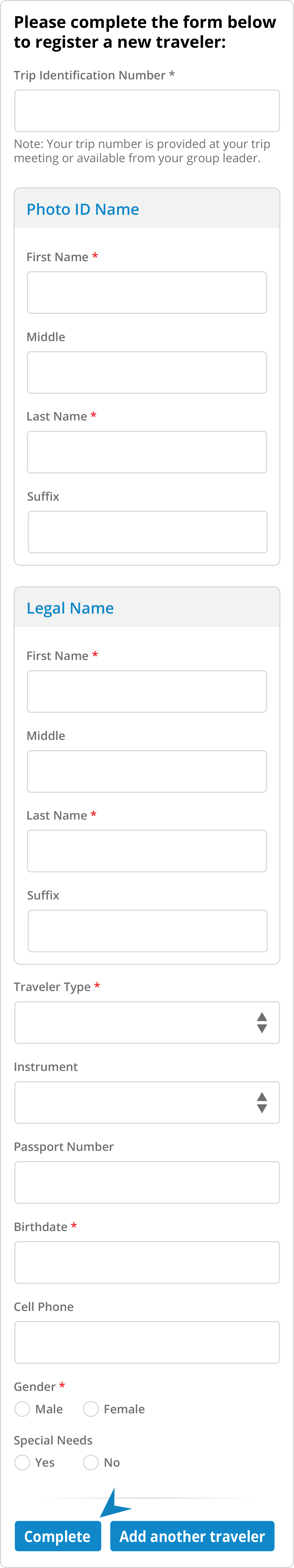 Userguide steps for My Trip Account