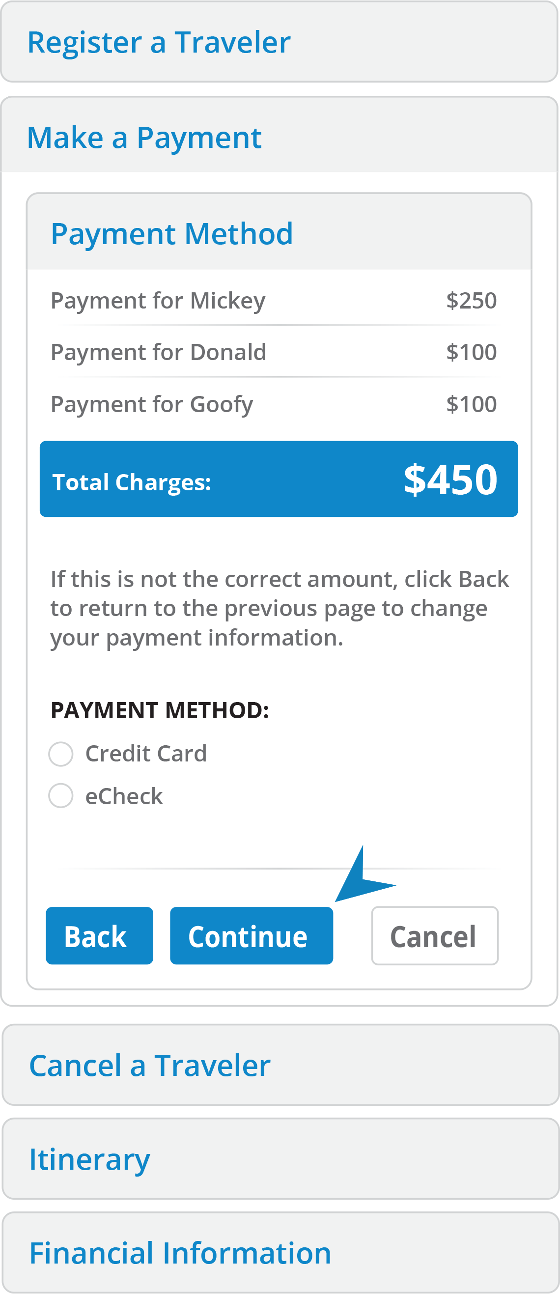 Userguide steps for My Trip Account